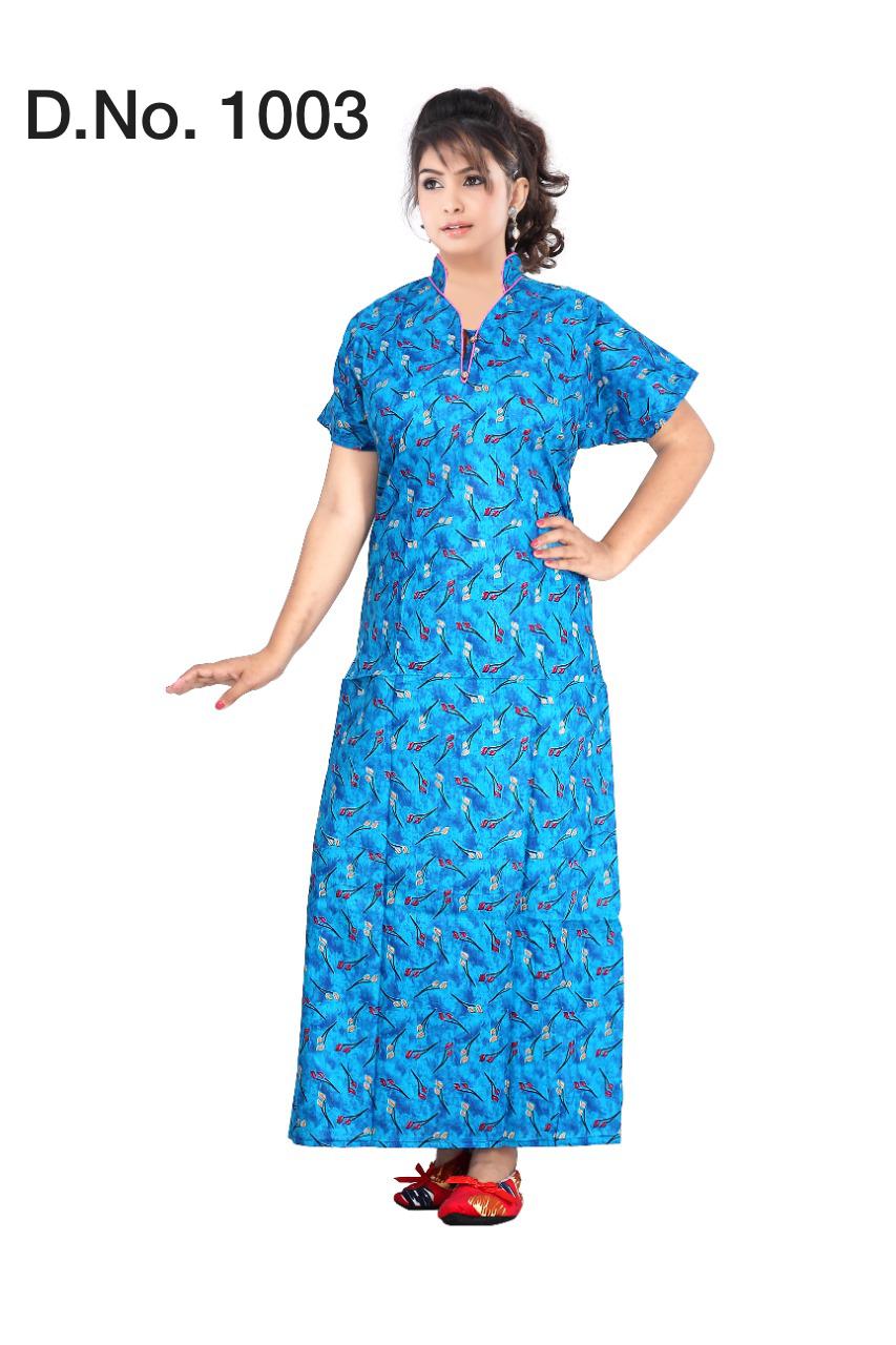 Ft 1003  Latest Fancy Designer Pure Cotton Nighty Collection